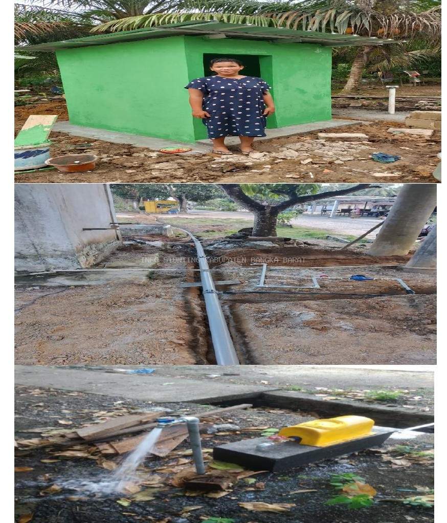 DINAS PU PR KABUPATEN BANGKA BARAT MEMBERIKAN BANTUAN INTERVENSI SENSITIF KEPADA KELUARGA BERESIKO STUNTING (KRS) DI DESA BERANG, AIR MENDUYUNG DAN DESA SIMPANG TIGA